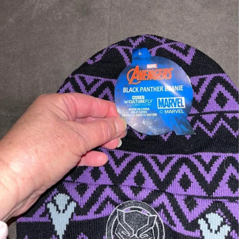 Marvel Avengers Black Panther Beanie Winter Hat, NEW!